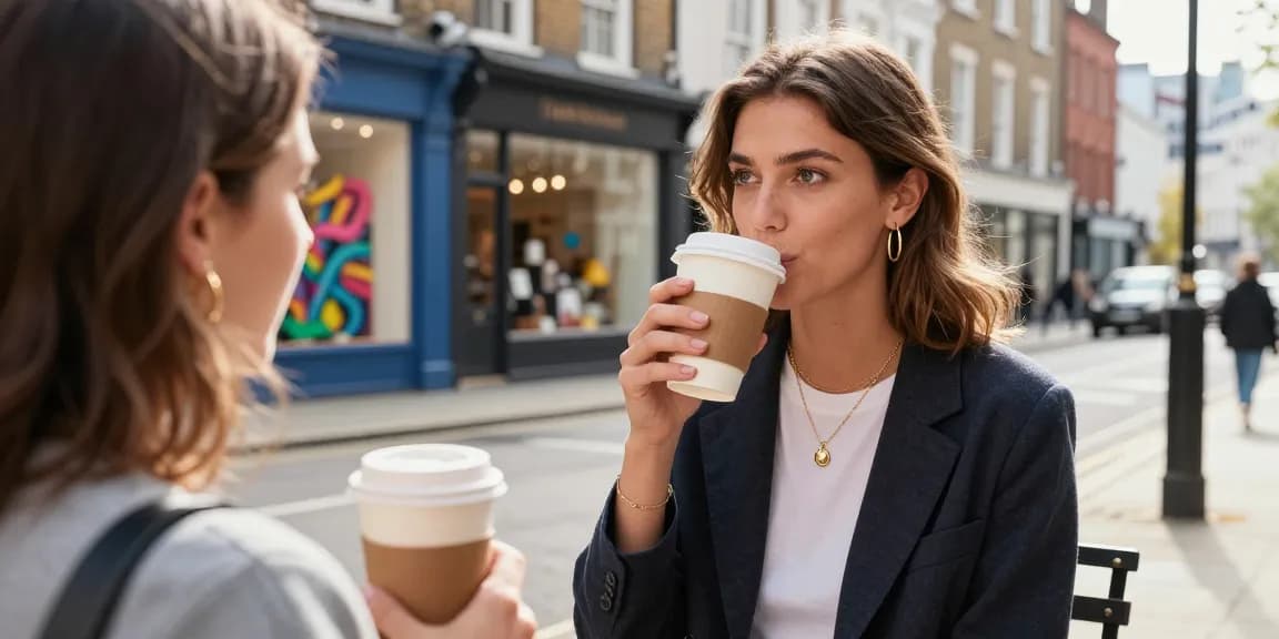 Elegant everyday jewellery UK showcased in a vibrant London street.