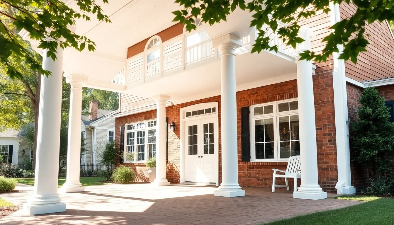 Beautiful colonial home addition highlighting architecture and design features for enhancements.