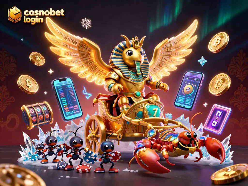Experience seamless cosmobet login with vibrant casino elements and stunning 3D graphics.