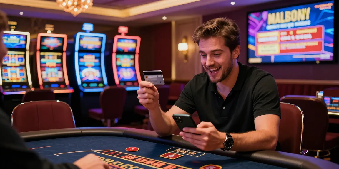 Exciting online casino player using credit card at scoarch.org.uk with vibrant promotions.