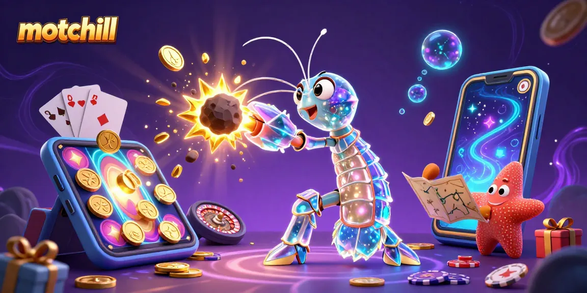 Experience the thrill of motchill with vibrant casino elements bursting in action.