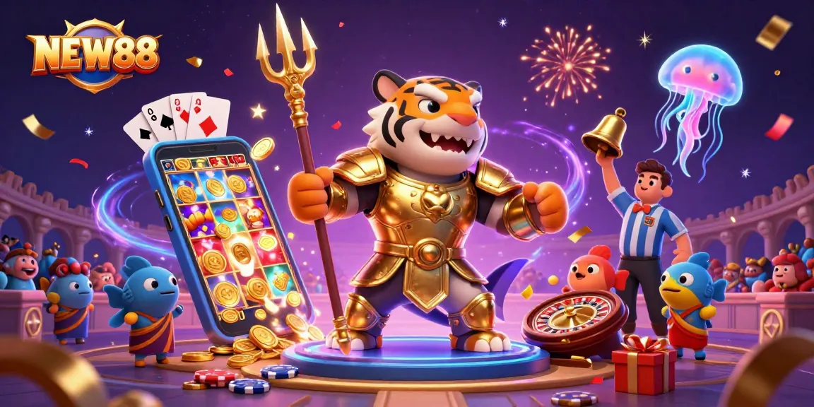 Play exciting casino games like slots and jackpots at NEW88 with thrilling characters in 3D.