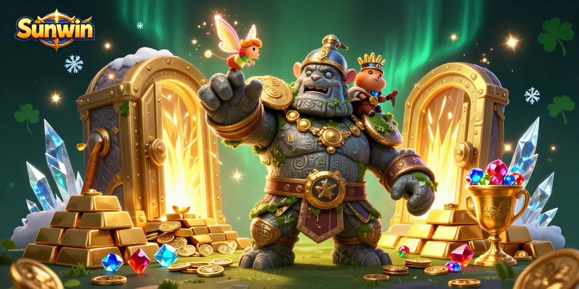 Experience the magic of Sunwin with a vibrant 3D illustration showcasing enchanting casino adventures